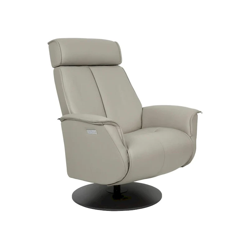 Top-Grain Leather Power Recliner with Swivel Base