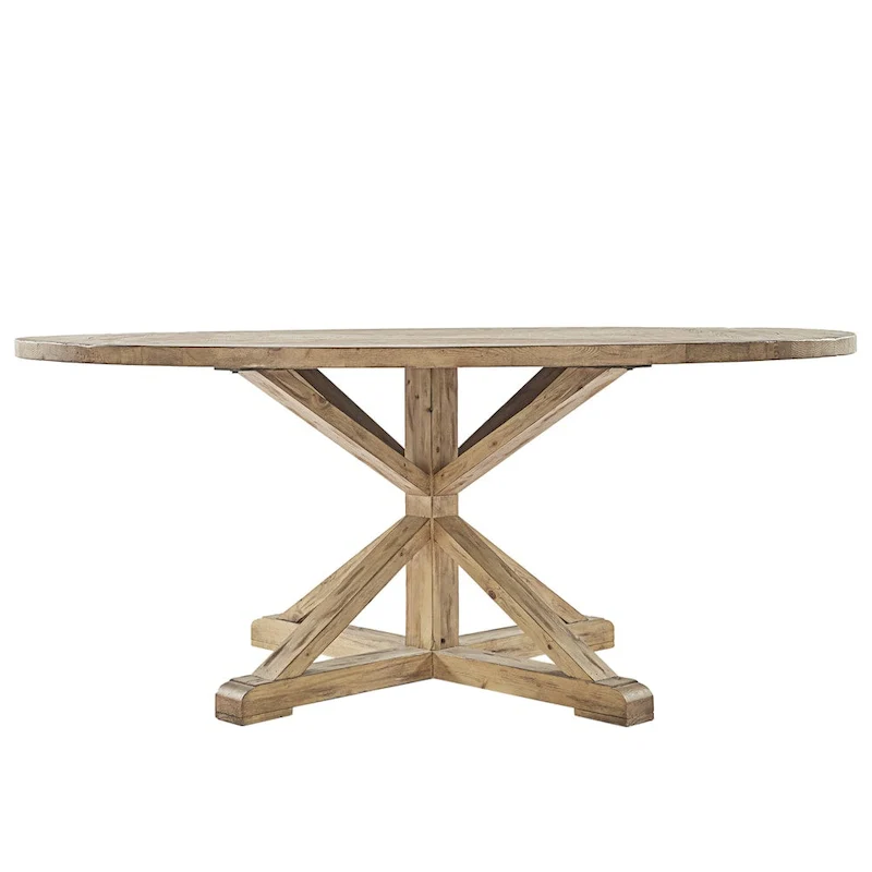 Sabera Shabby Chic Round X-Base Dining Set - Double X Back by iNSPIRE Q Classic