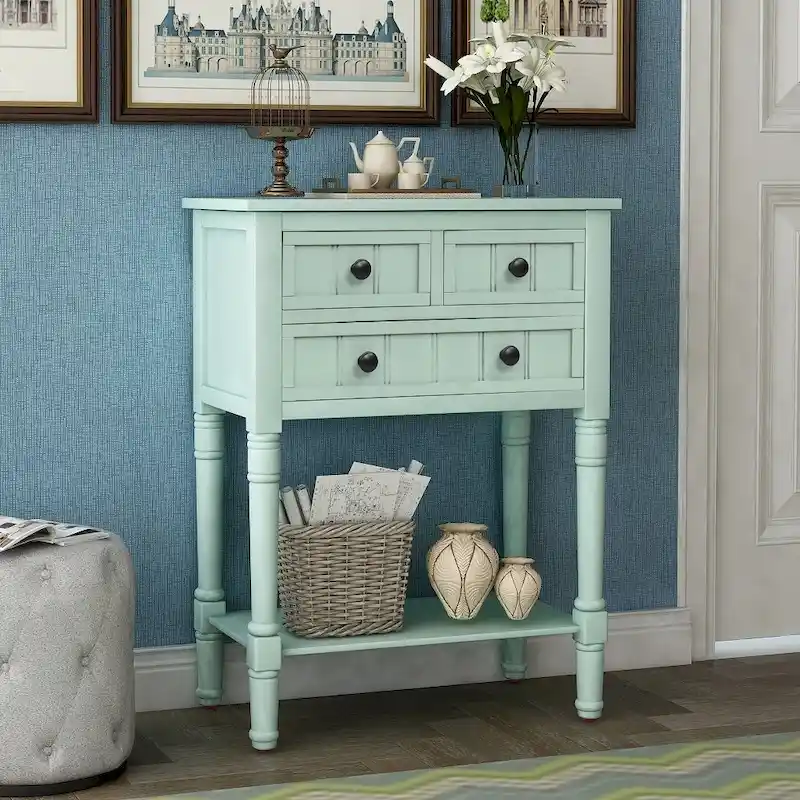 Copper Grove Colby 3-drawer Console Table with Bottom Shelf