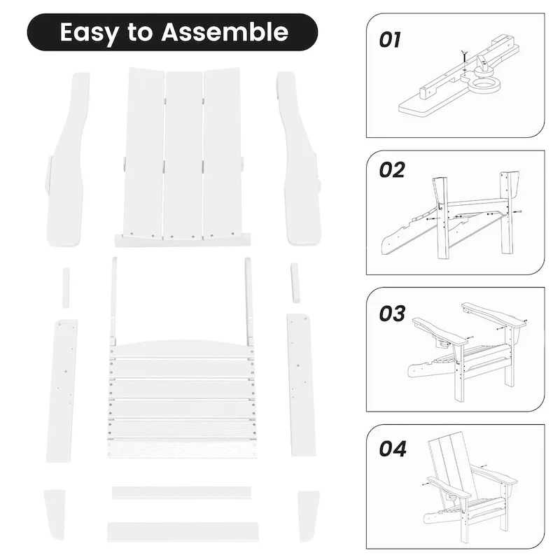 HDPE Modern All weather Adirondack Chairs with Cup-holders