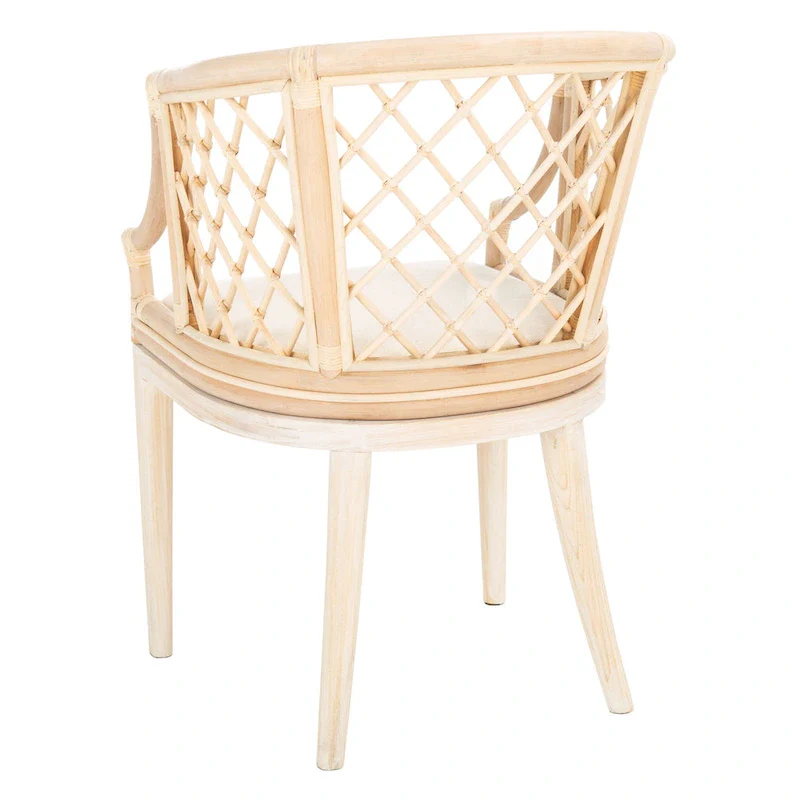 Theona Rattan Lattice Arm Chair - 22.3W x 23L x 31.3H - 22Wx23Dx31H
