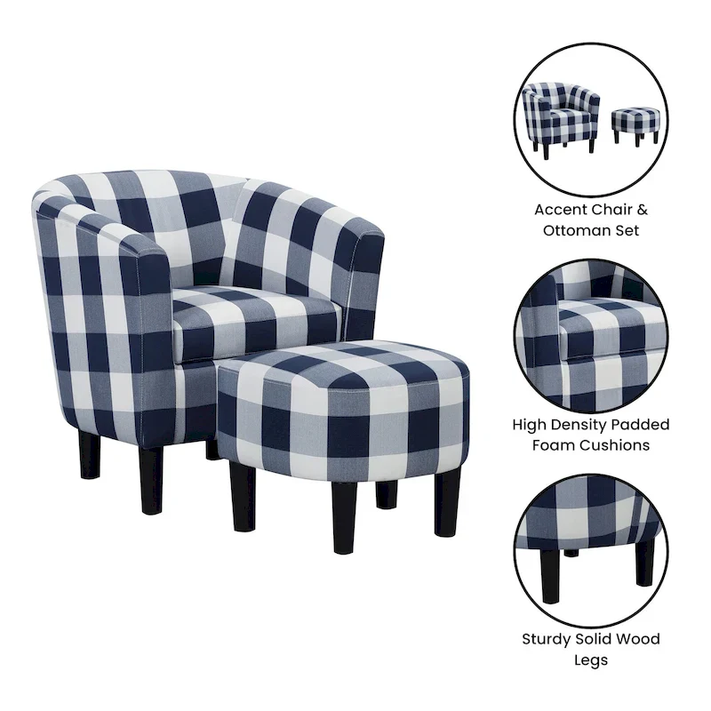Convenience Concepts Take a Seat Churchill Accent Chair with Ottoman