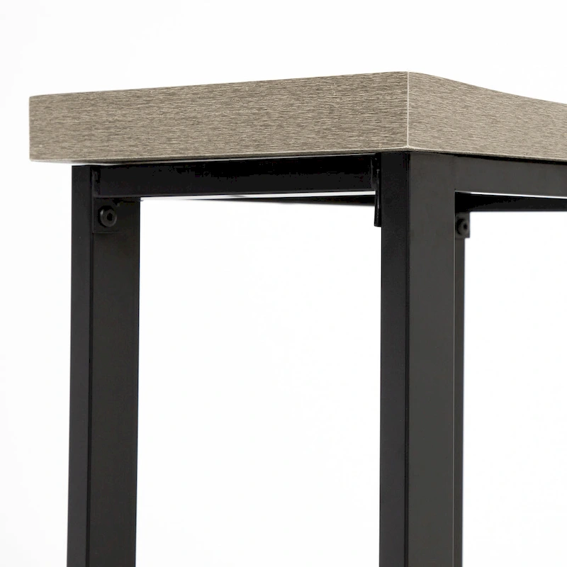 DH BASIC Grey and Black 5-Piece Counter Height Dining Set by Denhour