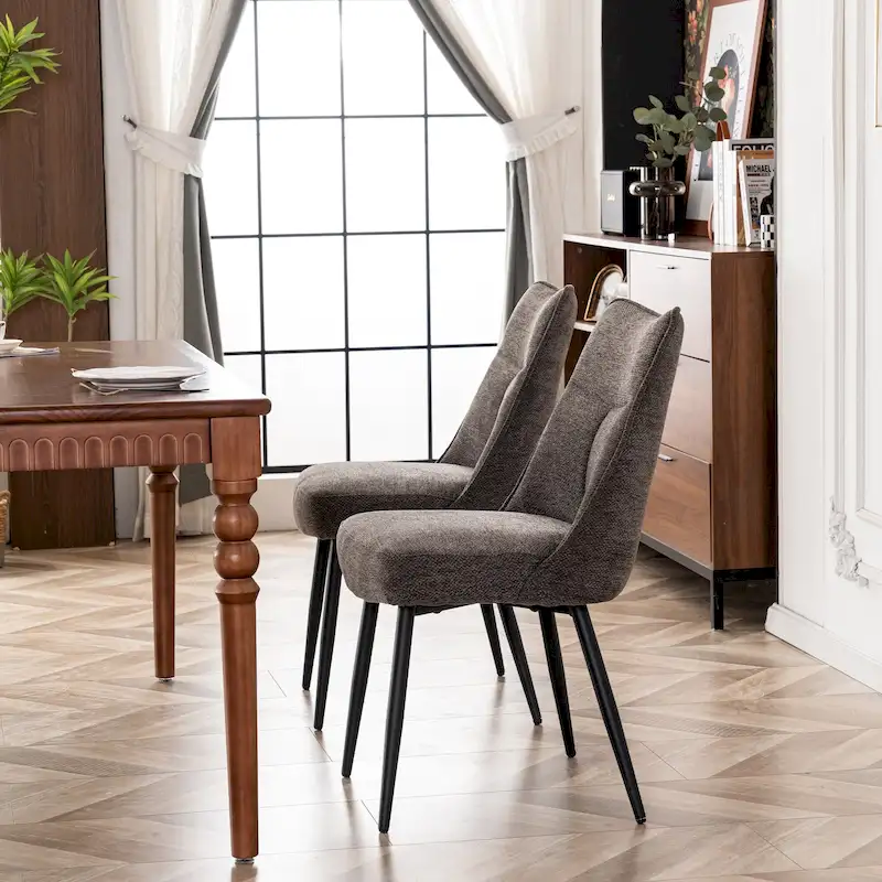 Modern Upholstered Fabric Kitchen & Dining Room Chairs Set of 2