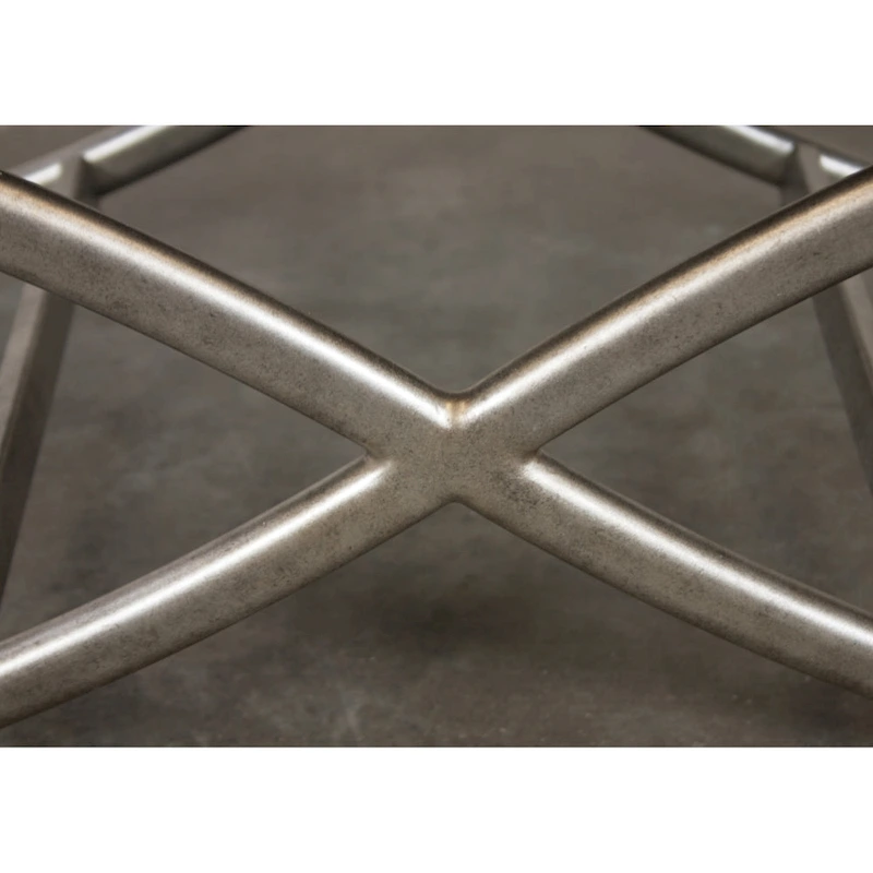 Roundhill Furniture Mantalia Upholstered Bench with Metal Frame, Champagne