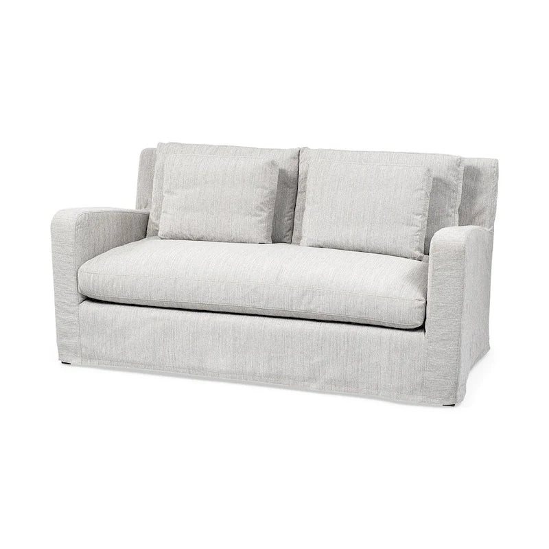 Denly I Beige Slipcover Two Seater Sofa