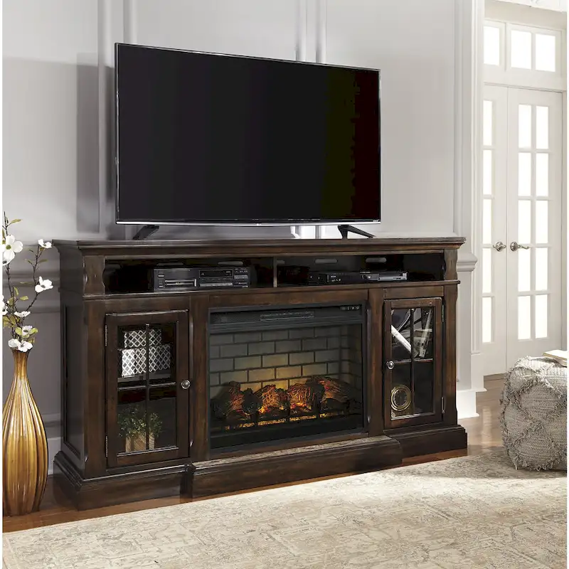 Roddinton 74  TV Stand with Electric Fireplace