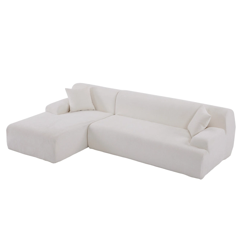 111 Polyester L-Shape Modular Sectional Sofa with High-Density Foam, 27 Deep Seat and Anti-Wrinkle Chenille Fabric