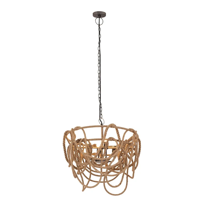 Elk Home Macon Natural Natural Materials 4 Light Pendant