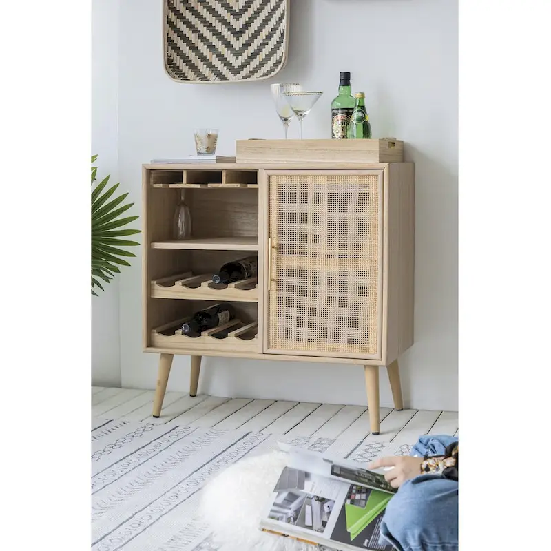 A&B Home Natural Wine Cabinet
