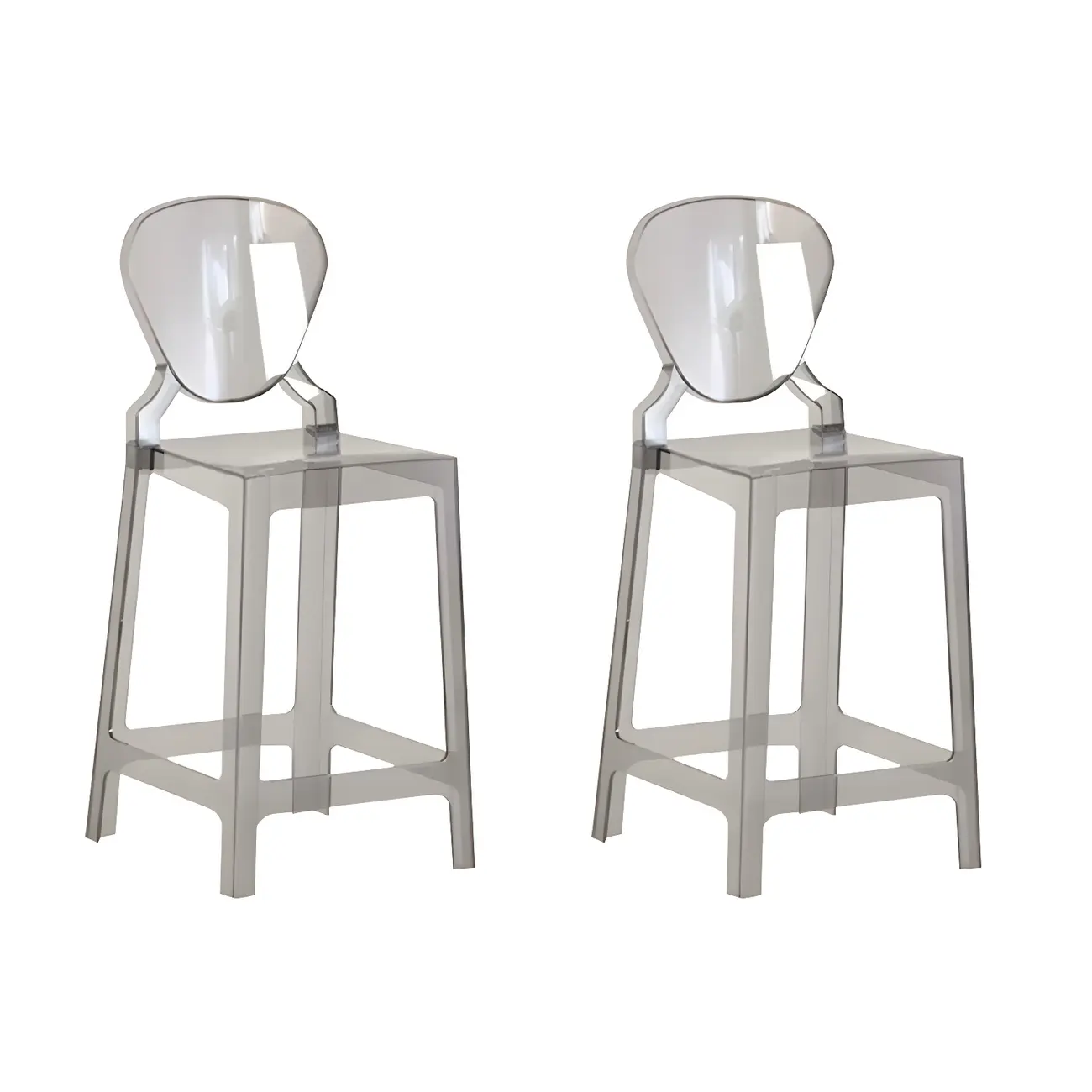 Modern Acrylic Smooth Elegant Circular Backrest Bar Stool