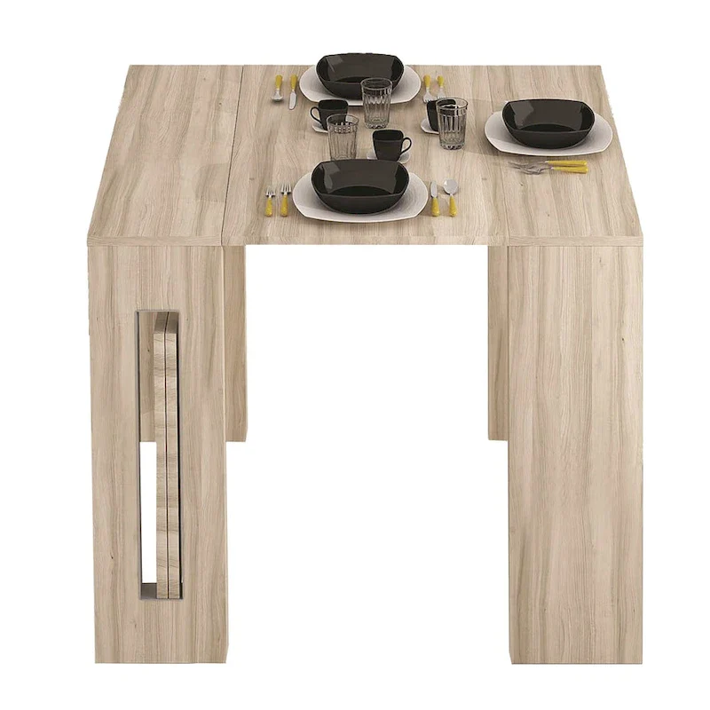 Modern Extendable Console Table Dining Table - 31.5 W x 17.5 D x 30 H ( Ext: 17.5 - 73 W )