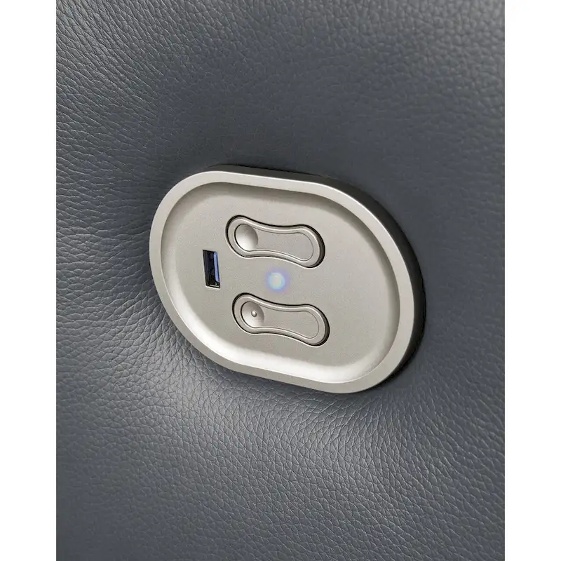 Signature Design by Ashley Mindanao Steel Power Reclining Sofa - 89W x 42D x 43H