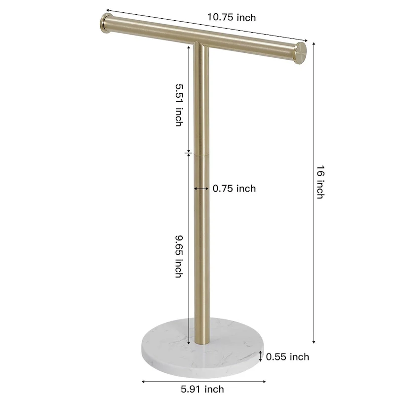 T-Shape Towel Rack With Natural Marble Base