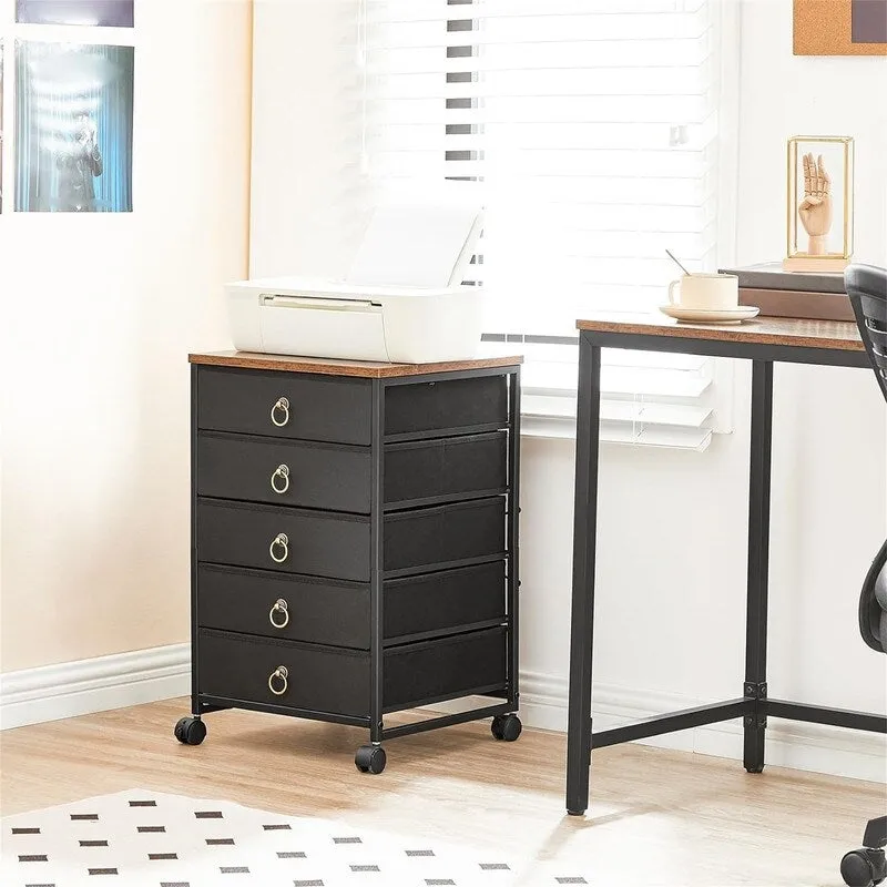 5-Drawer Chest File Cabinet - 15.7D x 15.7W x 25.7H