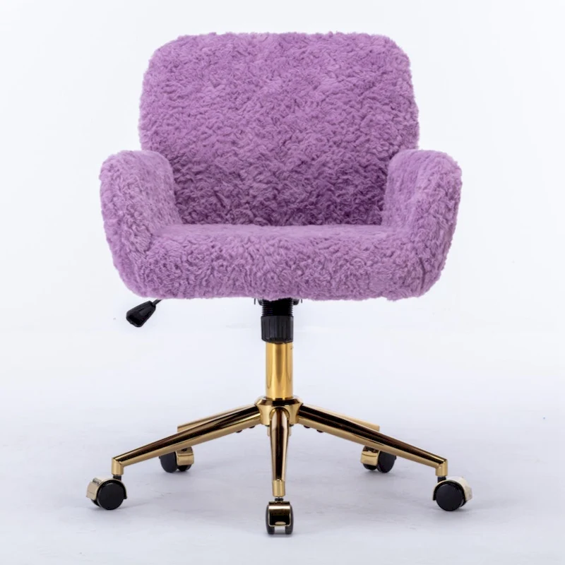 Furniture Office Chair,Artificial rabbit hair Home Office Chair with Golden Metal Base
