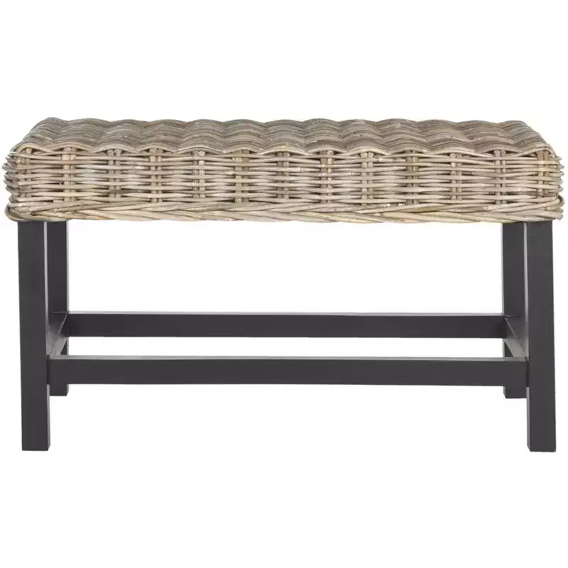 Omari Wicker Bench - SEA7014 - Grey - Safavieh