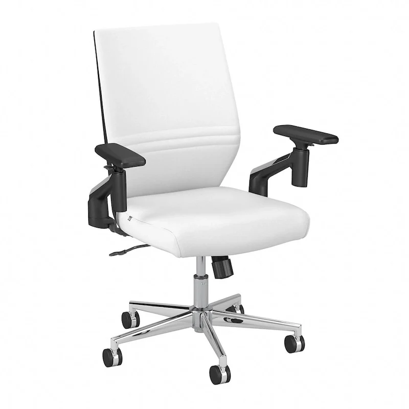 Cabot Mid Back Leather Office Chair by Bush Furniture
