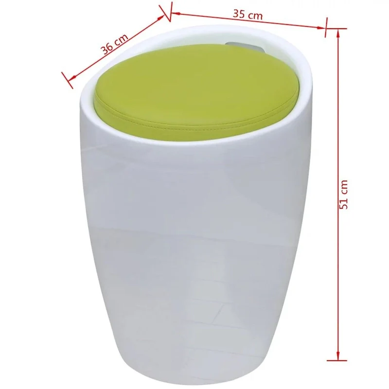 vidaXL Stool White and Green Faux Leather