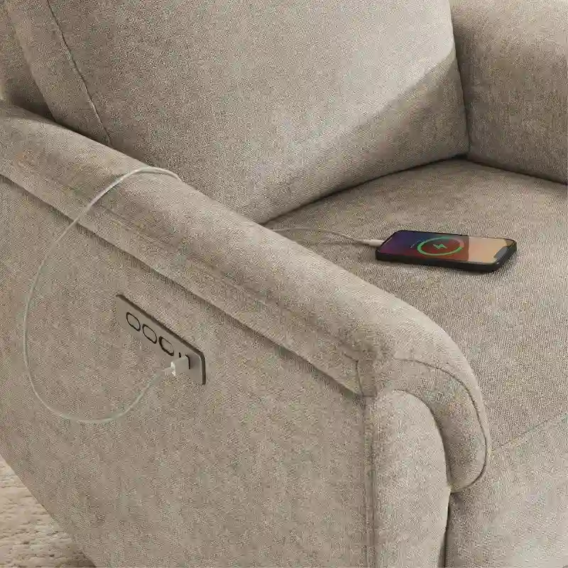 Power Swivel Nursery Recliner Chair with Nightlight