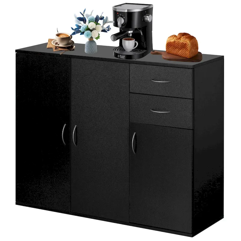 33 Sideboard Buffet Cabinet with Storage, Spacious Table Top, Large Drawers, and Adjustable Shelf - Kitchen Organizer & Storage