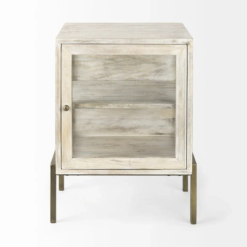 White Wood Top Shadowbox Display Cabinet – 1 Shelf, Single User