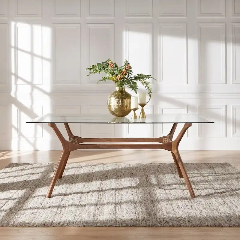 Nadine Mid-Century Dark Walnut Finish Rectangular Dining Table by iNSPIRE Q Modern