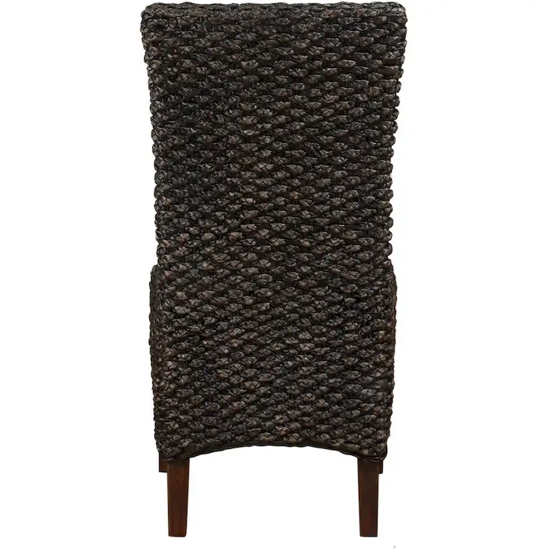 Wicker Woven Wooden Chair with high Back, Set of 2, Brown