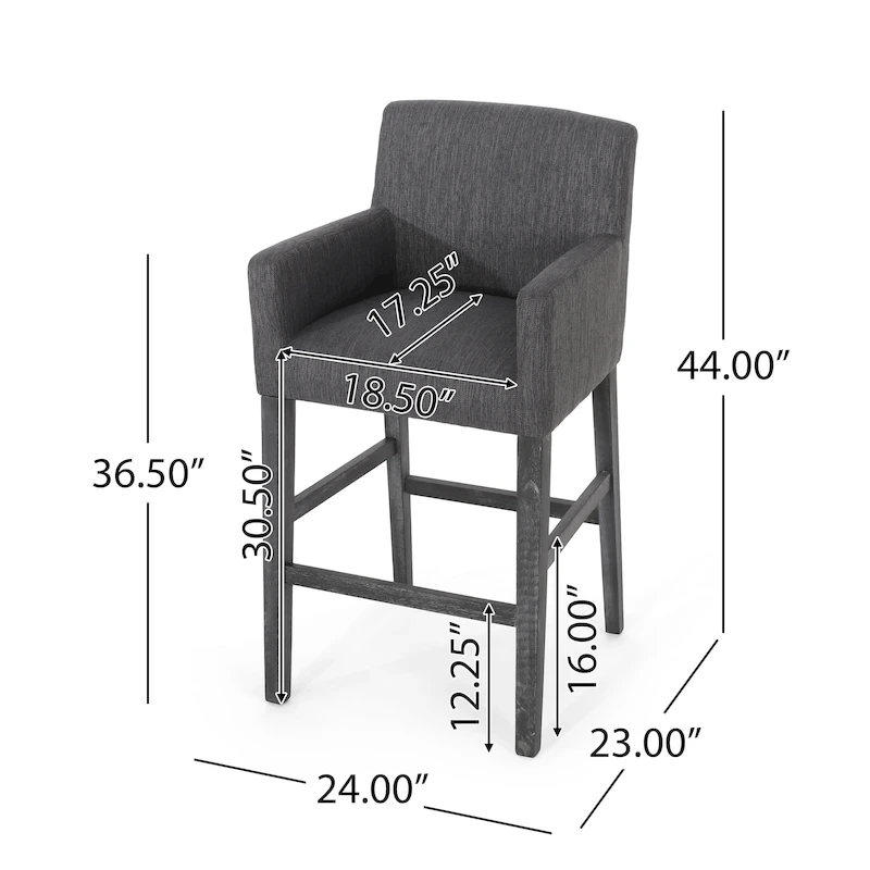 Armga Fabric and Rubberwood 30.5 inch Barstools (Set of 2) by Christopher Knight Home