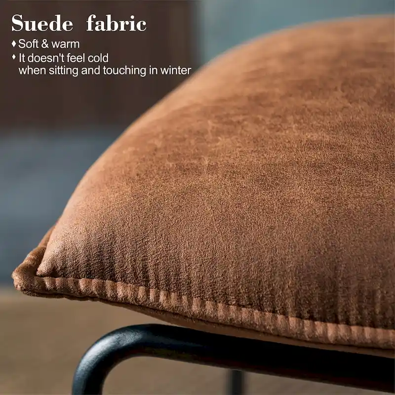 OVIOS Mid-Century Suede Fabric Armless Accent Chair