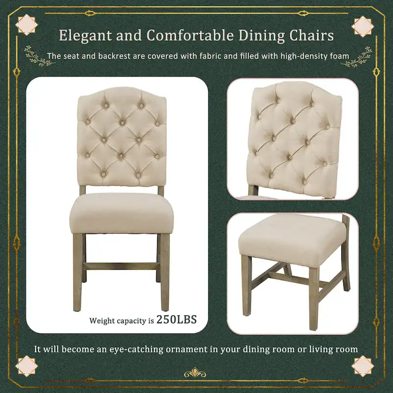 Dining Table Set with Extendable Table and 4 Upholstered Chairs