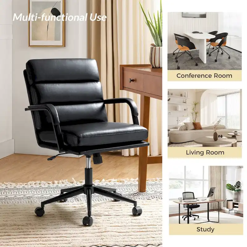 Modern Task Faux Leather Chair with Tilt Lock and Center Tilt by
