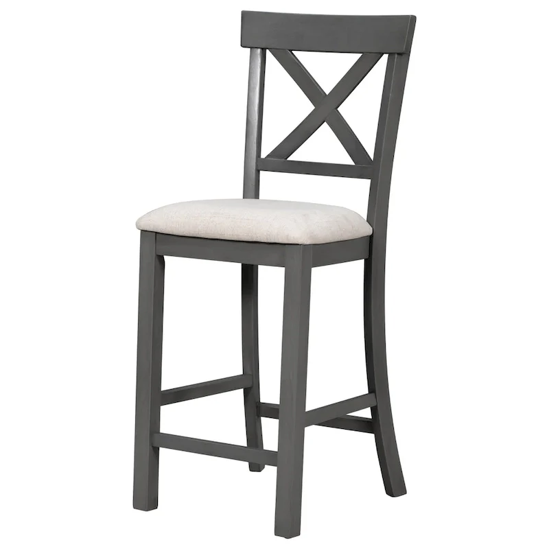 Nestfair 6-Piece Counter Height Dining Table Set with Chairs and Bench