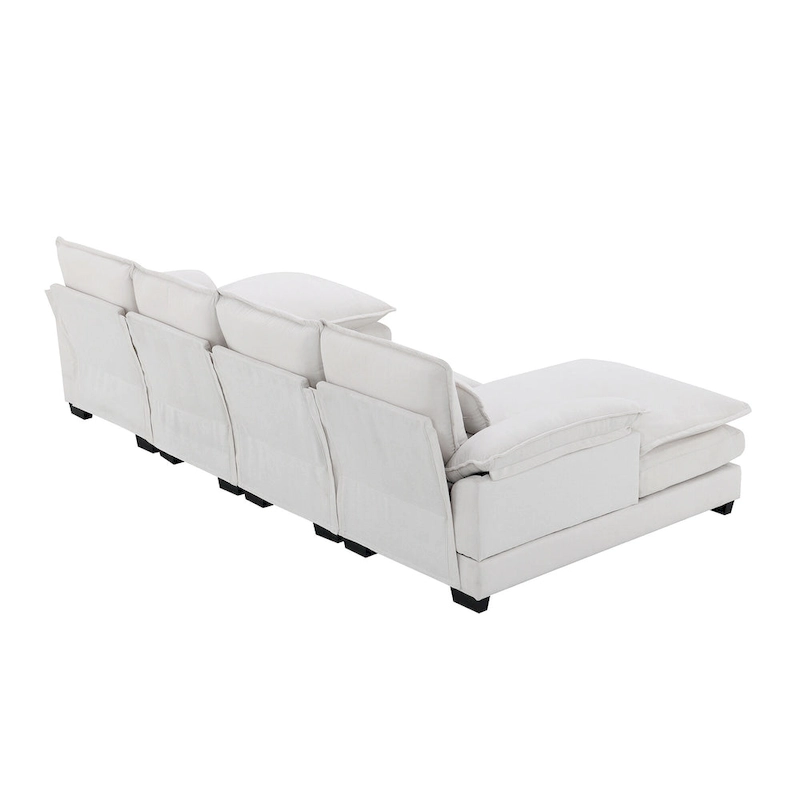 Modern Upholstered 6-Seat Modular U-Shaped Sleeper Sectional Sofa