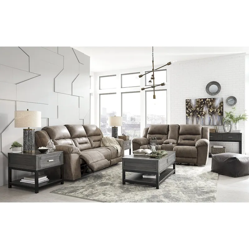 Stoneland Contemporary Reclining Sofa Fossil
