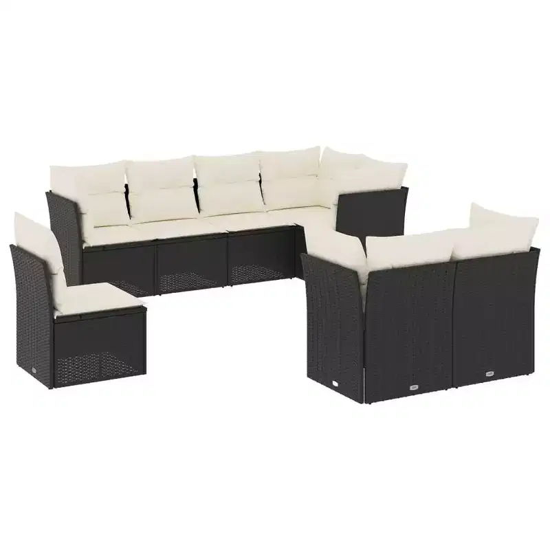 vidaXL Garden Sofa Set Rattan, Cushions