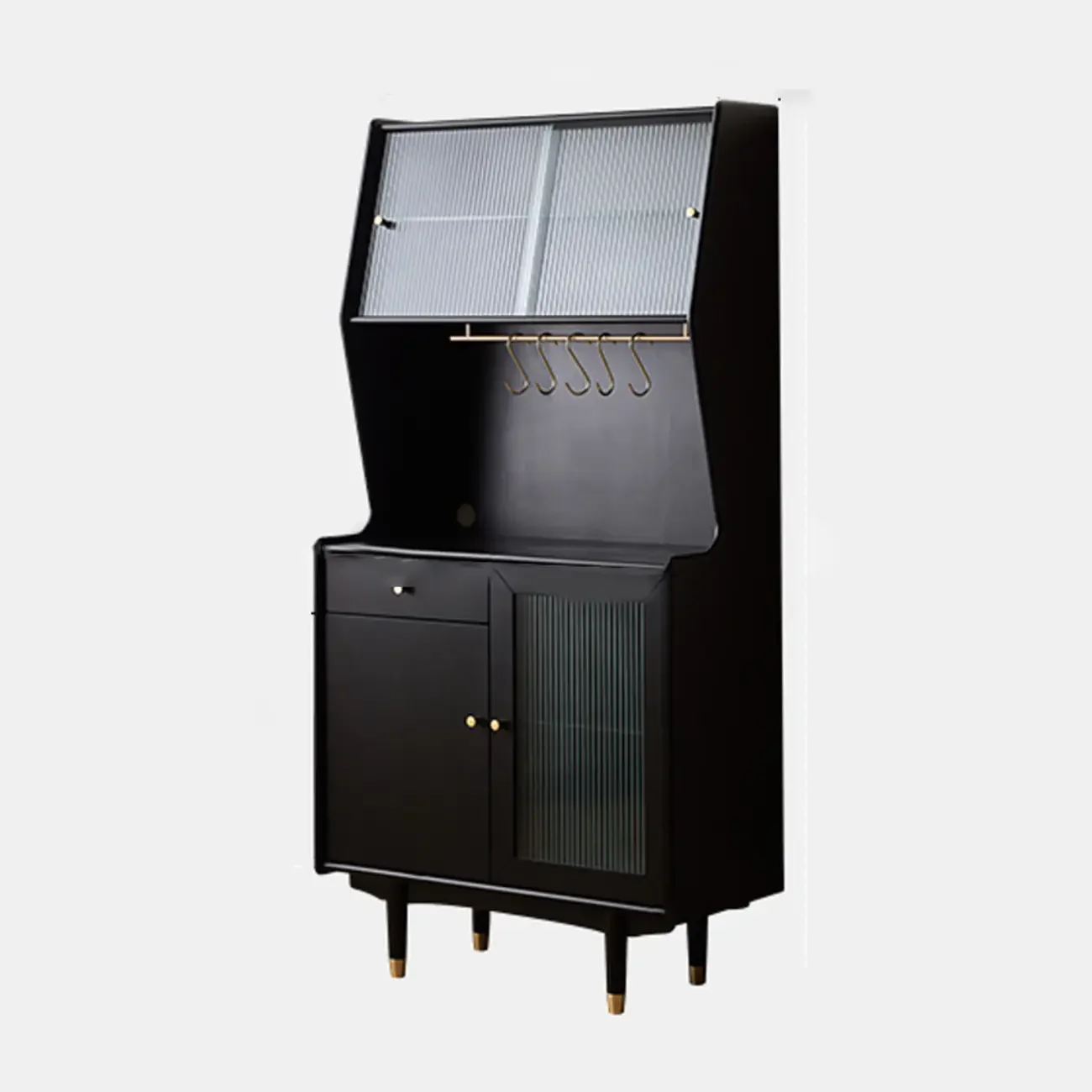 Modern Espresso Wood Versatile Kitchen Cabinet