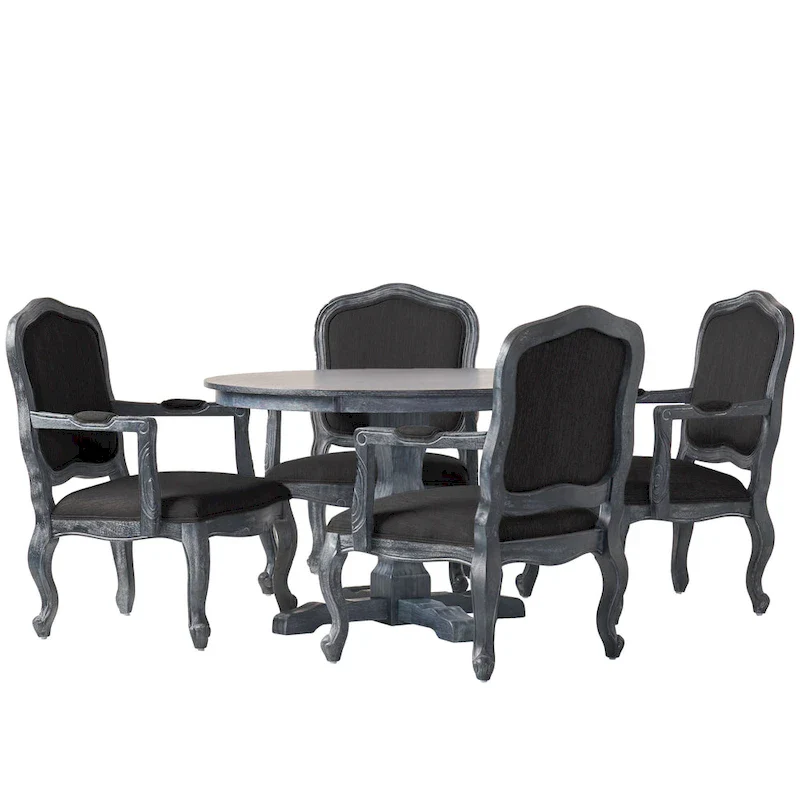 Ardyce Upholstered 5 Piece Circular Dining Set by Christopher Knight Home
