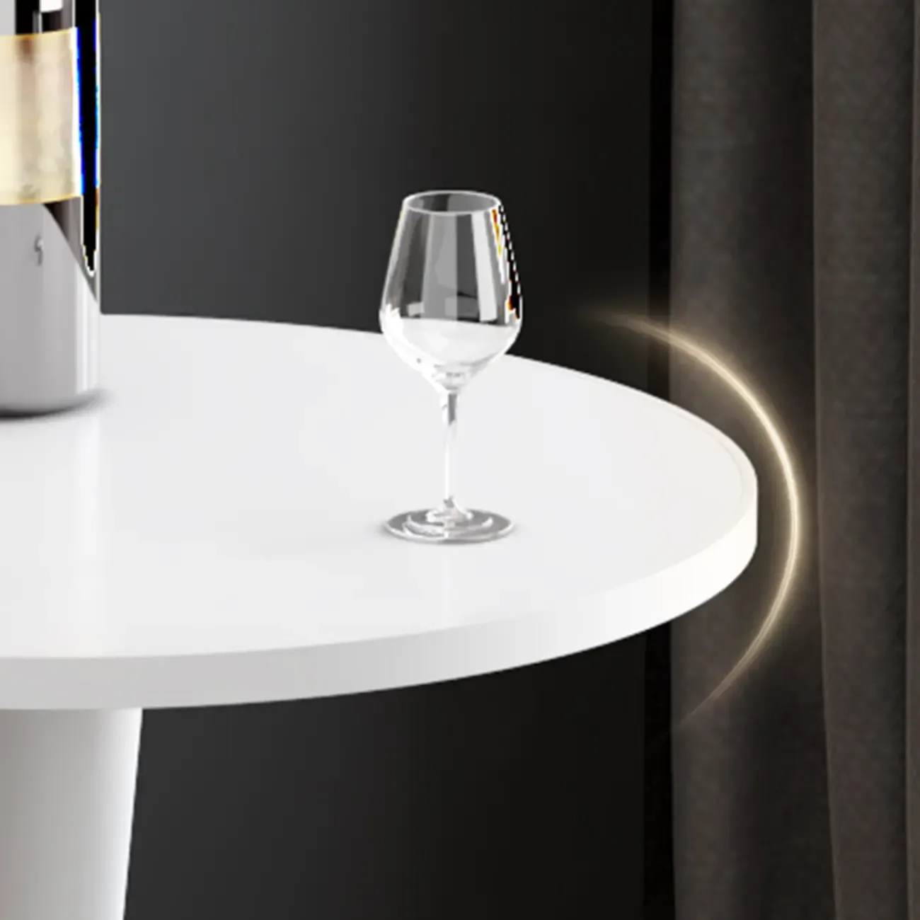 Modern Matte Black Metal Pedestal Round Wood Bar Tables