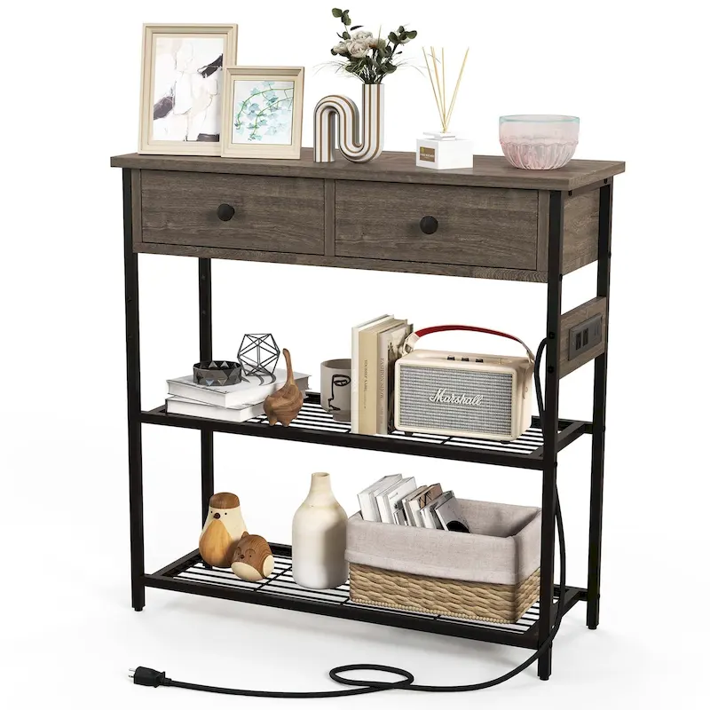 Costway Entryway Table with Charging Station Narrow Console Table with - See Details