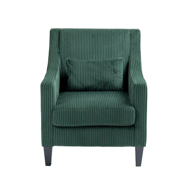 Emerald 26.77 Upholstered Arm Chair with Scooped Arms and Rubber Wood Legs