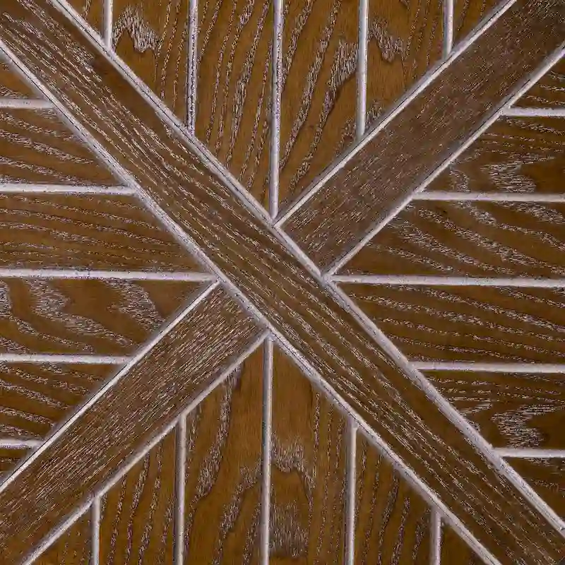 SEI Furniture Kenya Industrial Brown Wood Round Side Table with Shelf