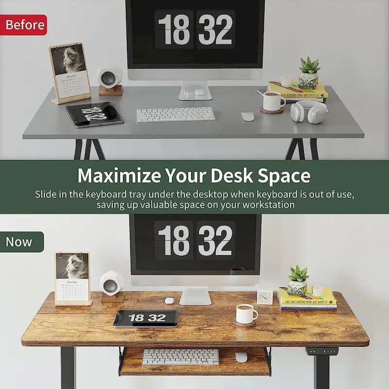 FEZIBO/Home Office Furniture/Wood/Desk With Keyboard Tray/Desks