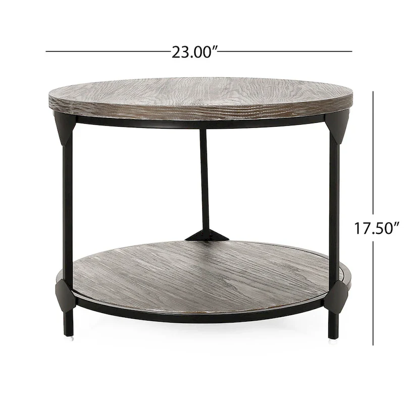 Cedarhurst Modern Industrial Round Coffee Table by Christopher Knight Home