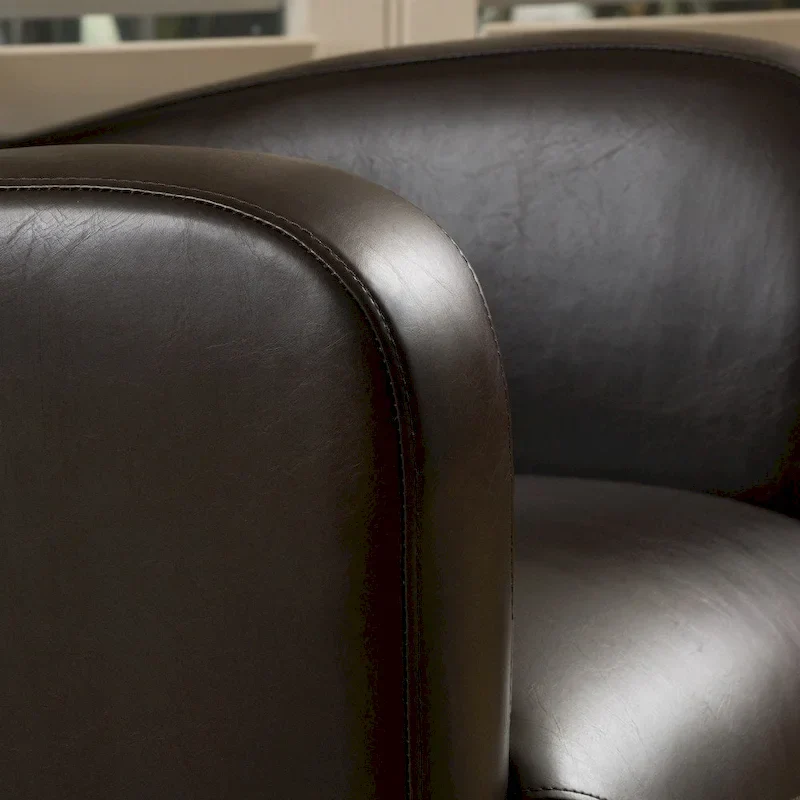 Angelo Bonded Leather Wingback Swivel Club Chair by Christopher Knight Home