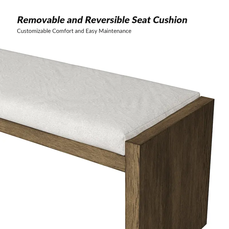Berta Transitional Solid Wood Upholstered Bench by HULALA HOME