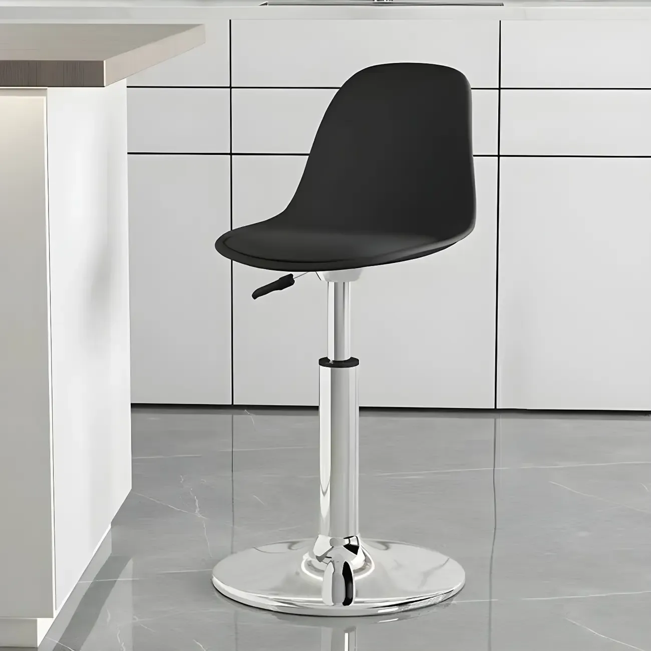 Modern Swivel Cushioned Acrylic Bar Stools with Backs