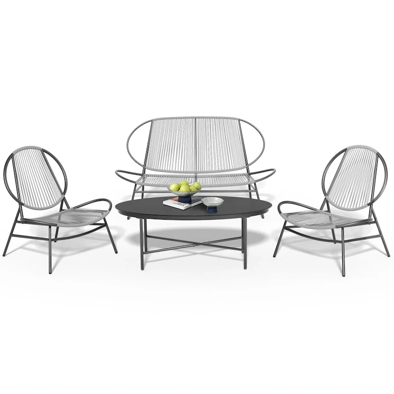 4-Piece or 2-Piece PE Rattan Patio Conversation Set