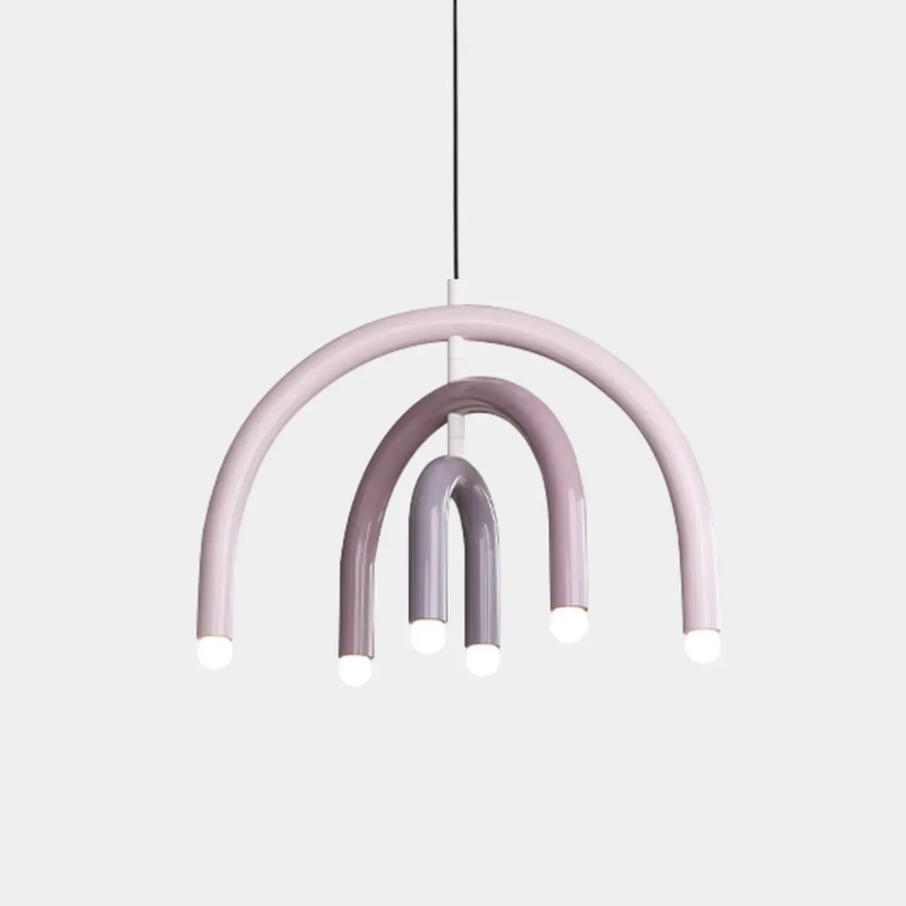 Modern 6-Light LED Chandelier  with Rainbow Shape Design