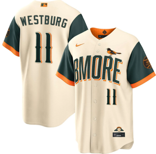 Jordan Westburg Baltimore Orioles Cream 2026 City Connect Jersey